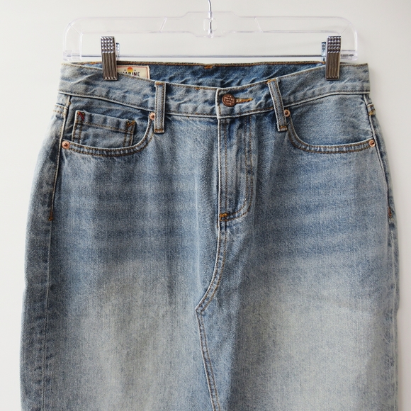 Marine Layer Celine Denim High Rise Jean Skirt Size 8 - Picture 7 of 14